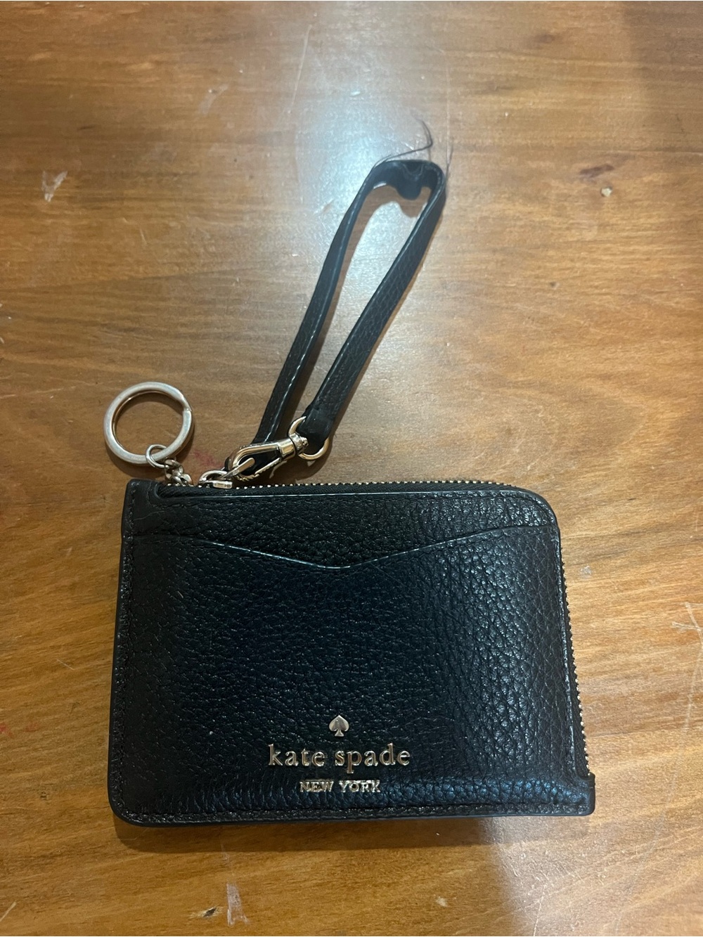 kate spade black leather wristlet